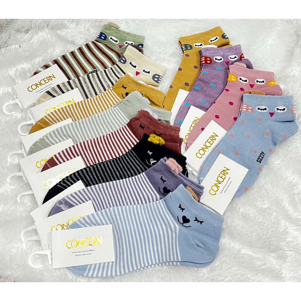 Kaos Kaki Wanita Lucu Korea Import Ada Kuping di Tumit Good Quality