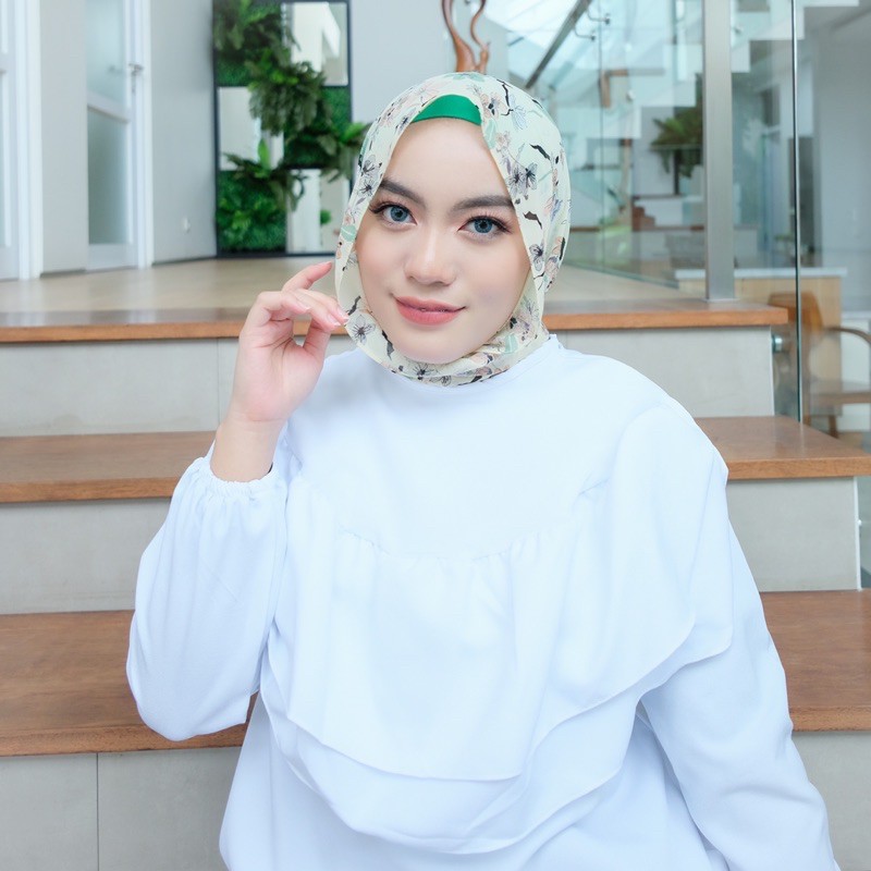 Koyu Hijab PASMINA tali ceruti FLOWERS Premium