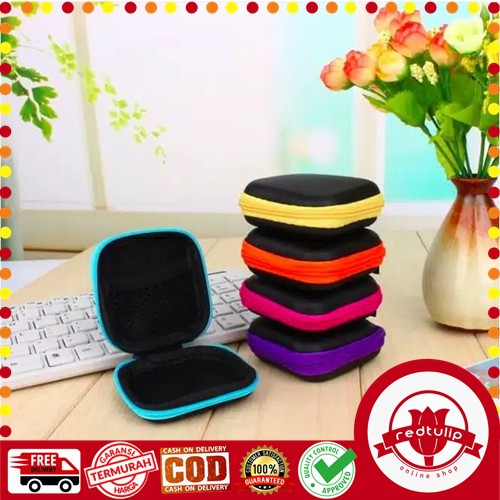 Tas Penyimpanan Headset Serbaguna Bentuk Kotak earphone pouch serbaguna