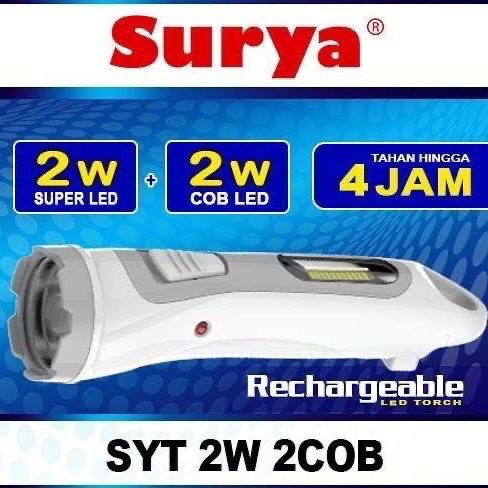 SURYA Senter Tangan Led Cas 2w 2 Cob SYT 2W 2Cob