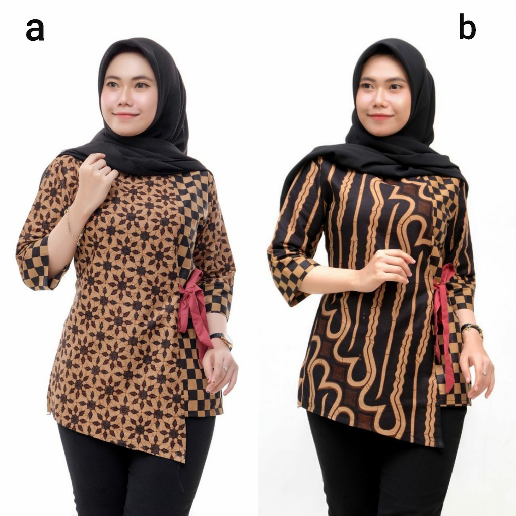  ATASAN  BATIK MOTIF SOGANAN SERAGAM BATIK BAJU  BATIK WANITA 