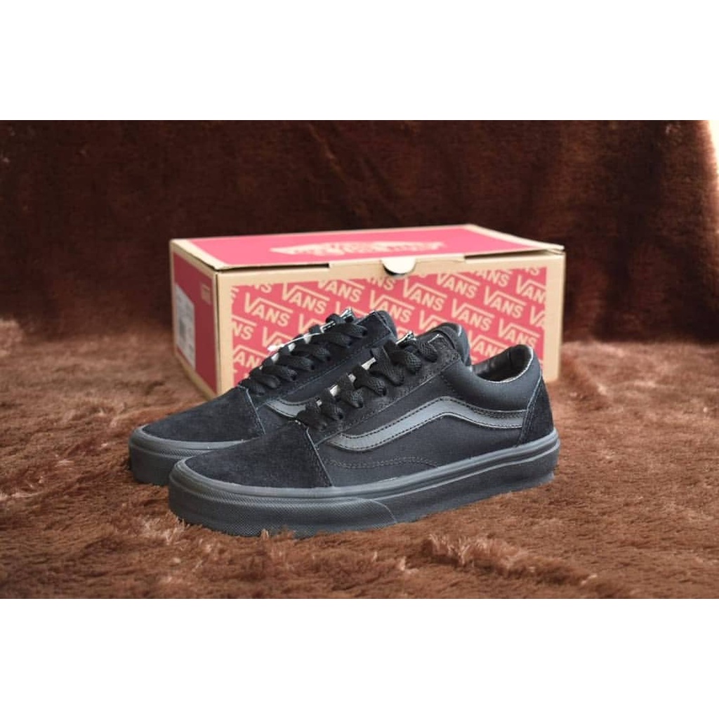 SEPATU VANS OLD SKOOL FULL BLACK HITAM POLOS IMPORT PREMIUM FASHION KEREN CEWEK COWOK BEST SELLER PROMO TERLARIS KADO TERKECE model terbaru