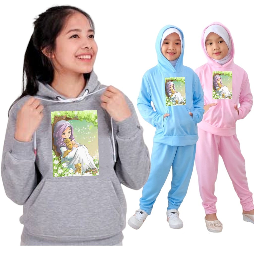 YVF - SWEATAER HOODIE SETELAN ANAK MOTIF HIJAB 06