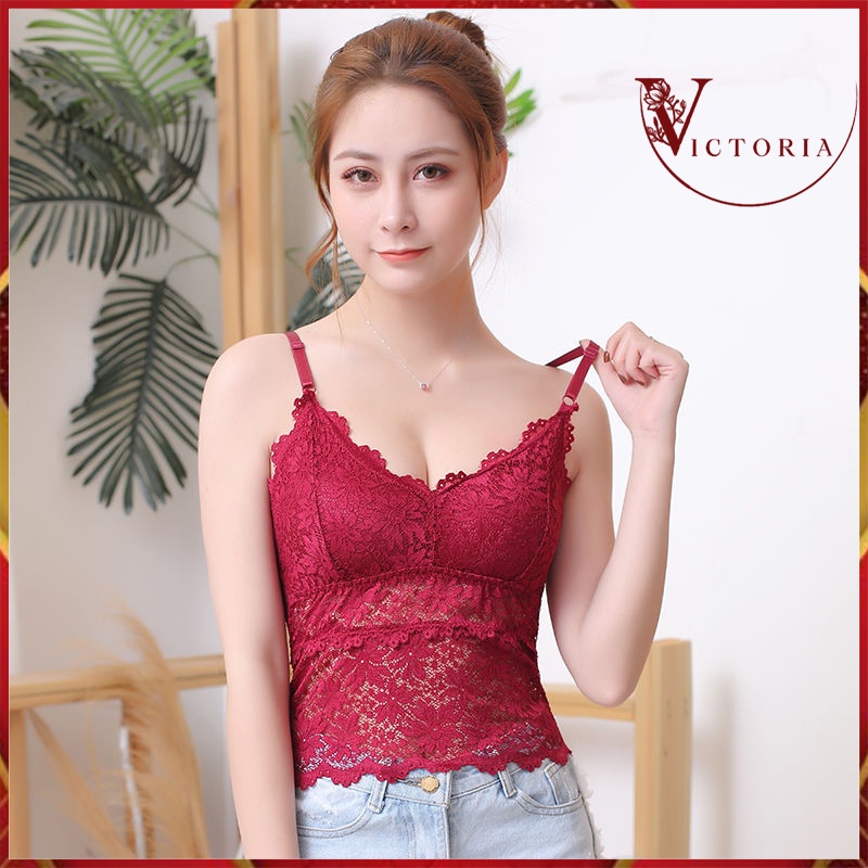 Victoria kamisol padded hiasan renda cantik bh pakaian dalam fashion 1026