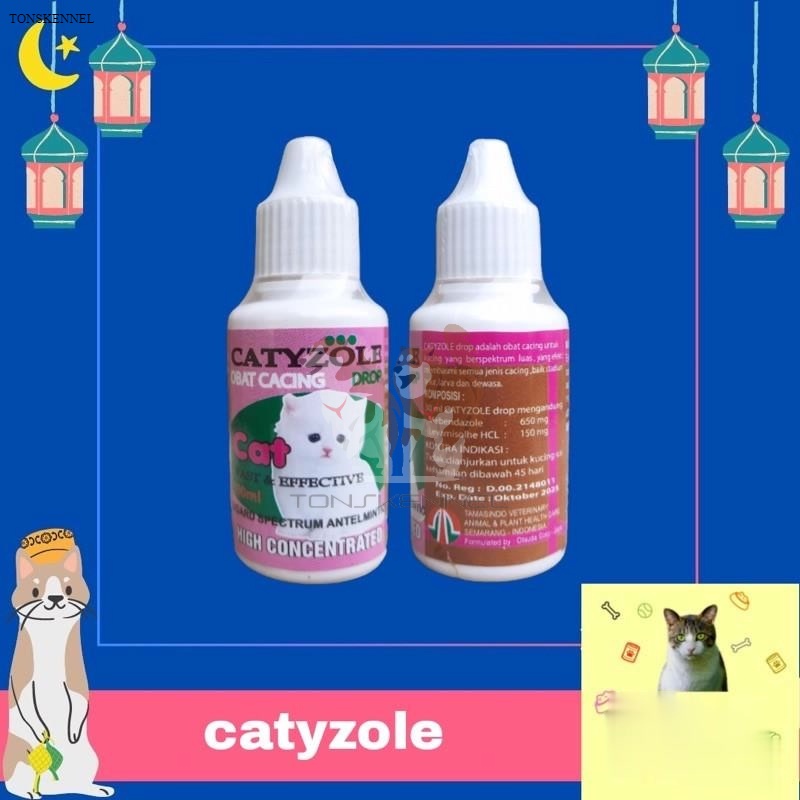 CATYZOLE DROP 30ml Obat Anti Cacing Kucing Cat Kitten 30 ml