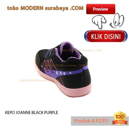 KEPO JOANNE BLACK PURPLE sepatu anak casual sneakers