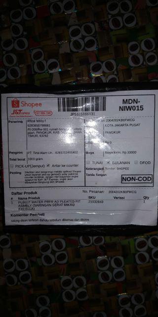 Pureit Water Prfr Ad Pleated Fit Asmbly (saringan Serat Mikro Excella)