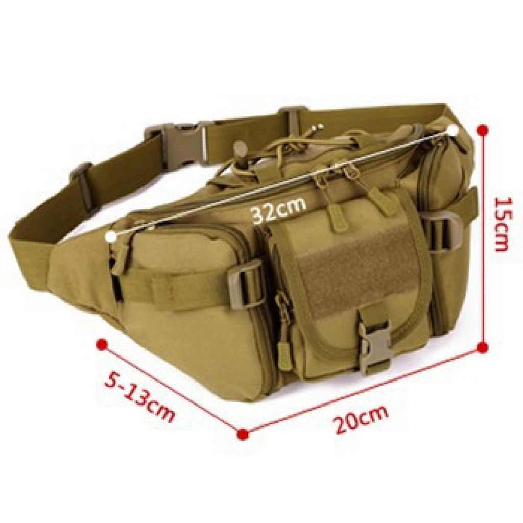 EXCLUSIVE Tas Pinggang Selempang Pria Tactical Army Bag Outdoor Travel Adventure Sling Bag Waistbag