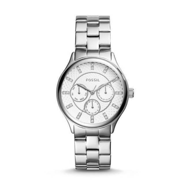 Jam tangan Fossil modern shopisticate stainless steel silver BQ1560 original