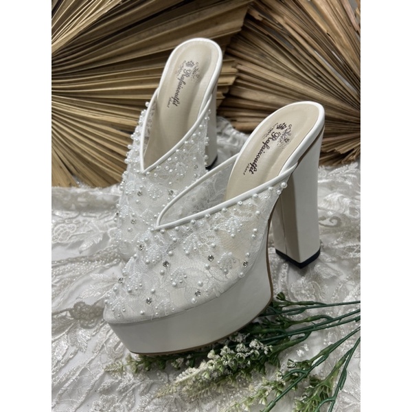 sepatu wedding pesta wanita marrisa putih 12cm tahu