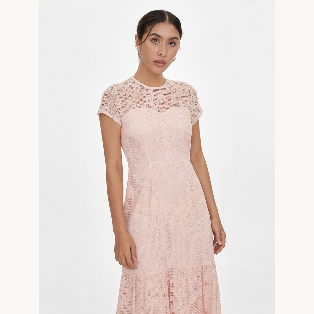 Jual Pomelo Maxi Floral Frill Hem Dress Maxi Dress Shopee Indonesia