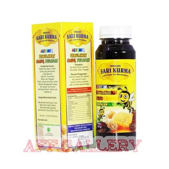 

HJS SARI KURMA INNOLIFE ORIGINAL PLUS ALBUMIN TEMULAWAK MADU PEGAGAN 350GR