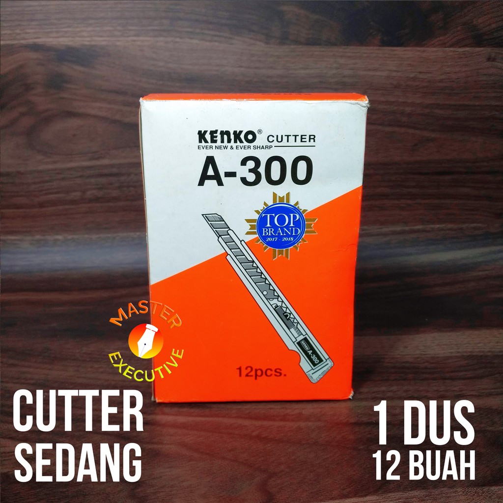 [Dus - 12 Buah] Kenko Handy Cutter Sedang A-300