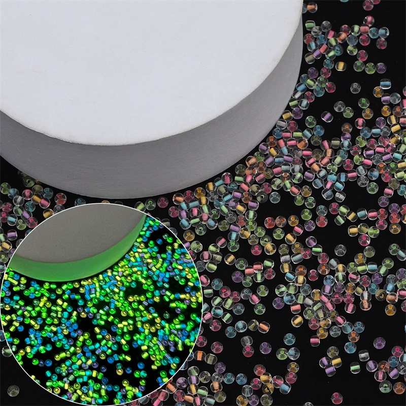 2 / 3mm 11g / pack Manik-Manik Beras Luminous Untuk Membuat Perhiasan Gelang / Kalung