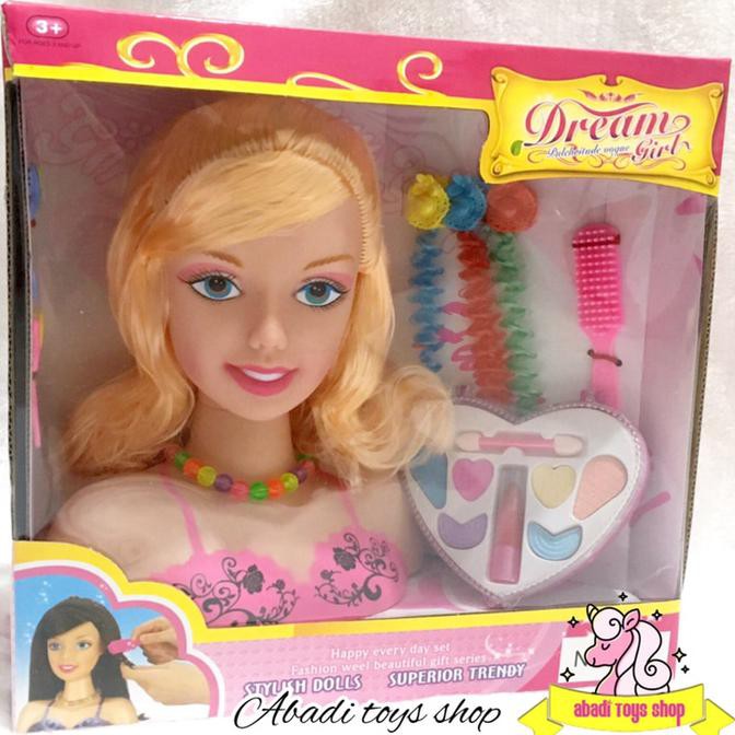 Mainan Boneka Makeup - Barbie Kepala -Barbie Salon Salonan