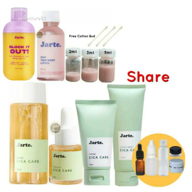 (Share) Jarte Bye Bye Acne Spot Treatment Lotion Block it out UV Shield Sunscreen Cica Care Ampoule Cream Moisturizer