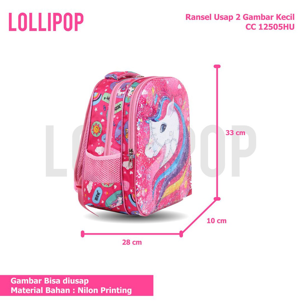 [KLIKTAS] Tas ransel anak perempuan sekolah SD usap manik 2 warna full printing