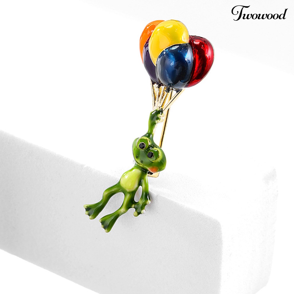 Twowood Brooch Pin Colorful Balloons Frog Cute Jewelry Long Lasting All Match Brooch Birthday Gifts