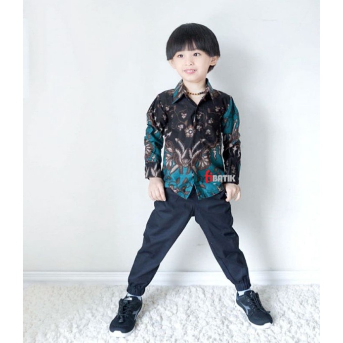 Couple Batik Ayah Dan Anak Laki-laki // Kemeja Batik Pria Dewasa Dan Anak Cowok Motif keris hijau size M L XL XXL 3L 4L 5L