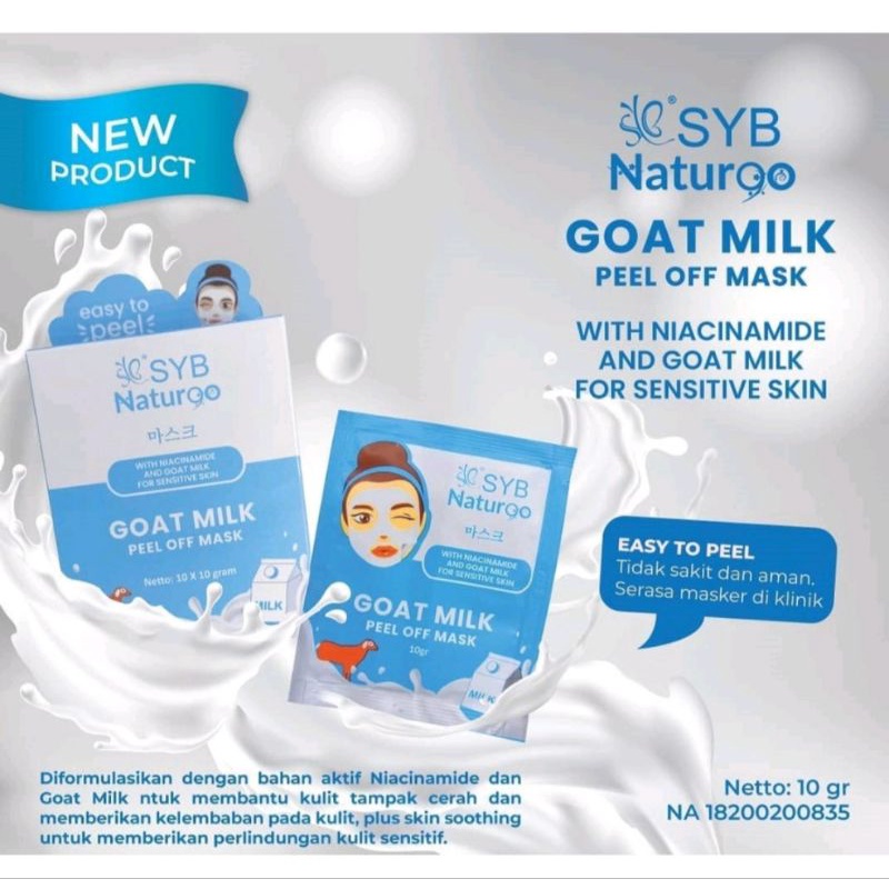 SYB NATURGO Peel Off Mask Sachet | Gold | Diamond | Goat Milk | Charcoal | Acne| Chocolate | Strawberry