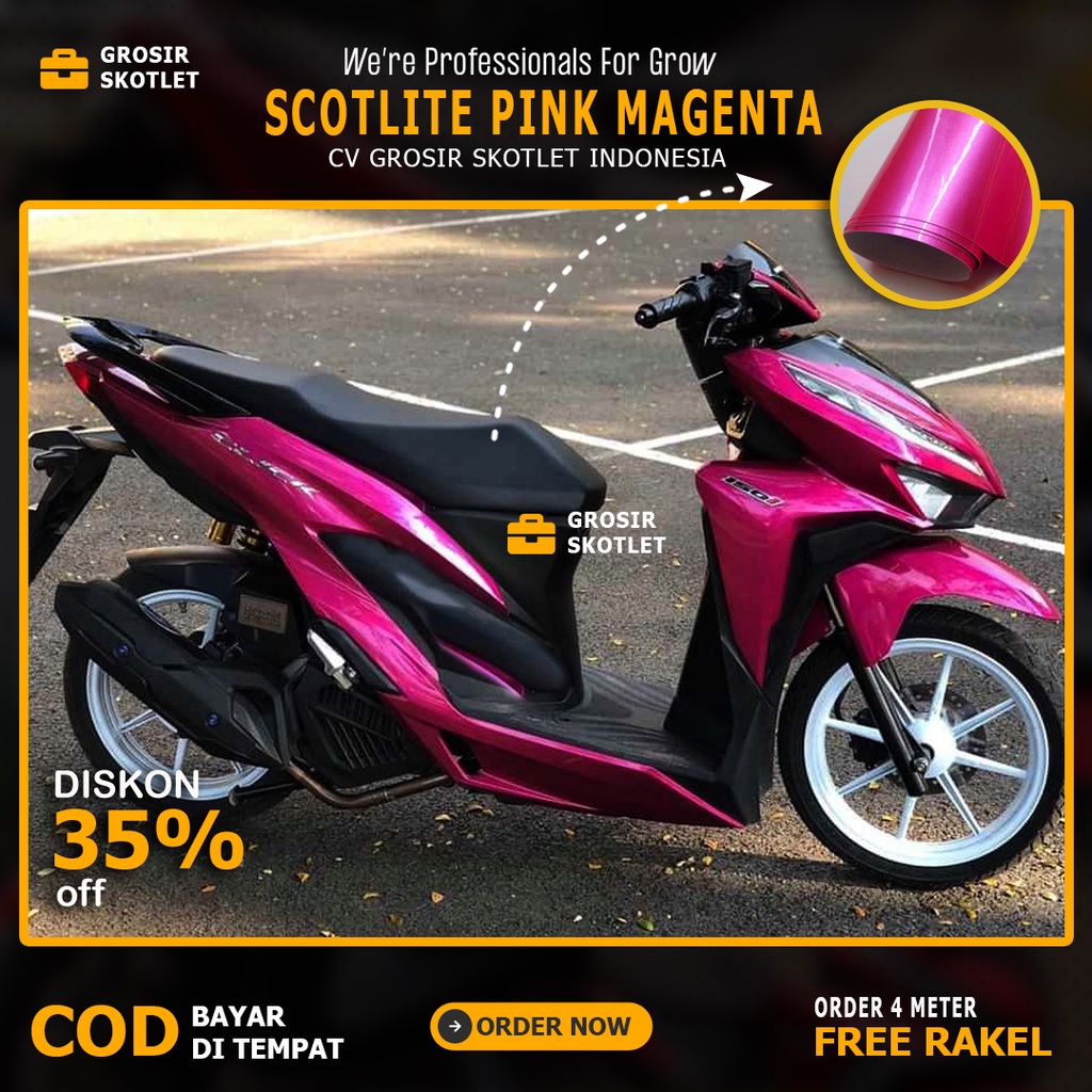 Jual All New Flash Sale Stiker Skotlet Pink Magenta Scotlite Motor Mobil Pink Beat Scoopy Nmax