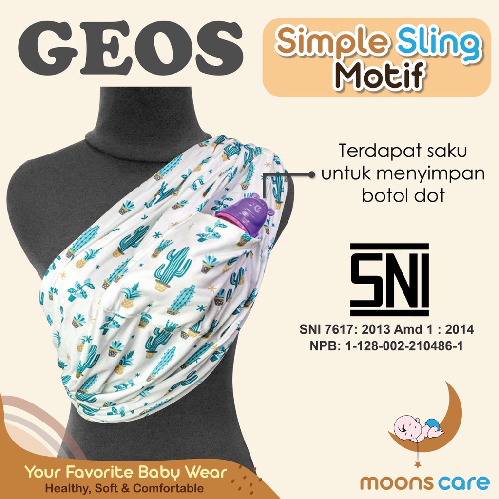 SNI GEOS 1 lapis Motif Gendongan kaos Geos Murah Dita gendongan simpel anti pegal GENDONGAN GEOS