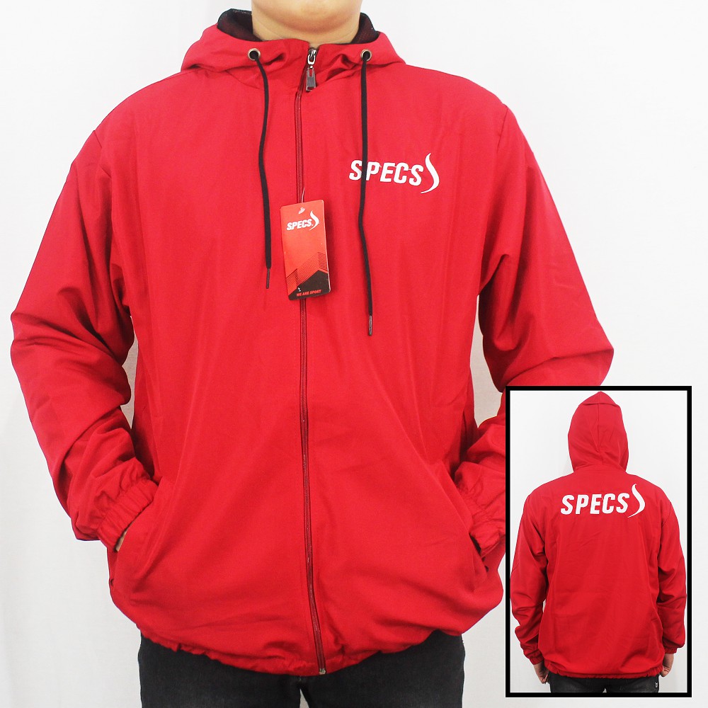 JAKET SPECS PARASUT WINDBREAKER - JAKET OLAH RAGA PRIA - JAKET TRAINING PARASUT SPECS MERAH