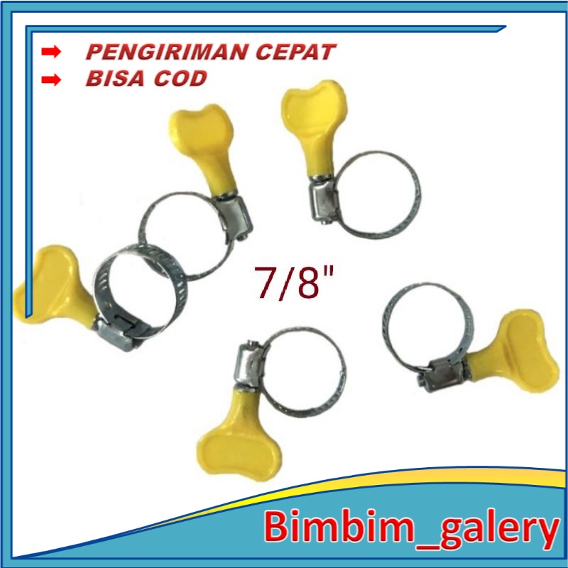 bimbim Klem Selang Gas Selang Air 7/8&quot; Kuping/Stainless Hose Clamp klem regulator