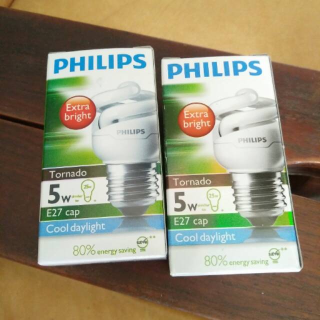 PROMO ( Lampu Philips Tornado / Spiral 5w ( 5 watt ) Putih )