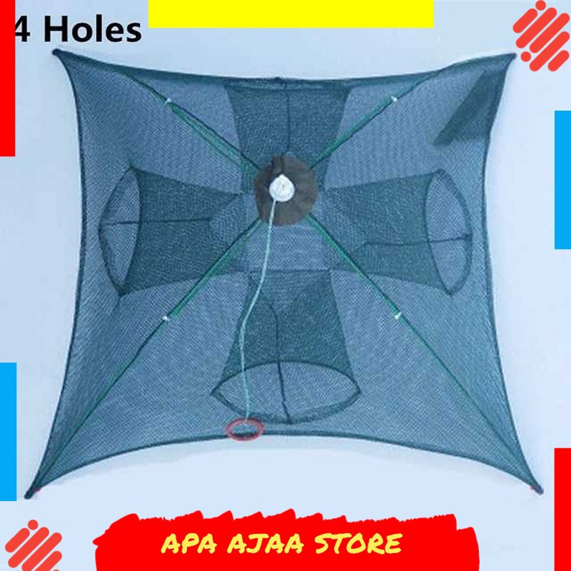 Paling Dicari ! Jaring Pancing Ikan Udang Automatic Fold Umbrella Fishing Net 4 Holes