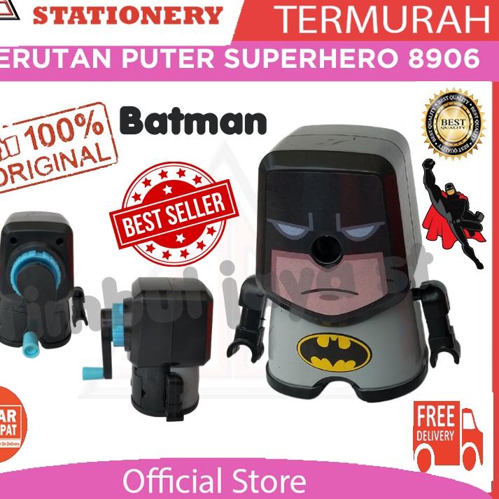 

Serutan pensil putar sharpener portable serutan meja puter superhero Spiderman Captain America Ironman Batman 8906