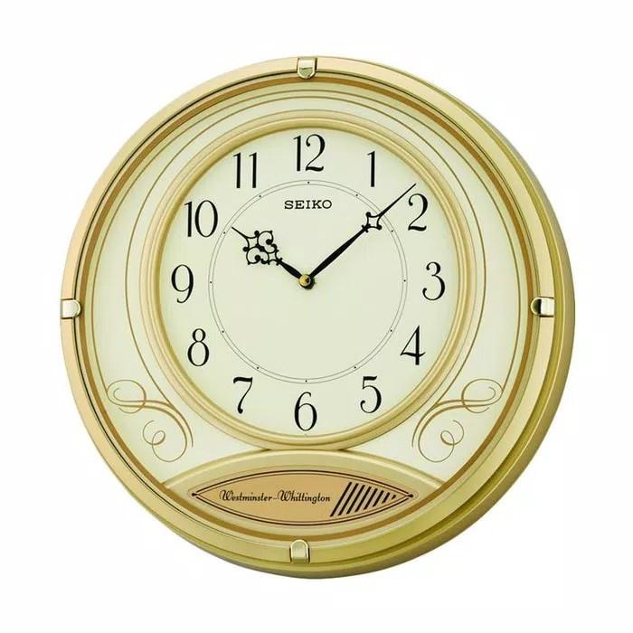 Jam Dinding Melodi Seiko QXD213G Original Bestseller Gold QXD213