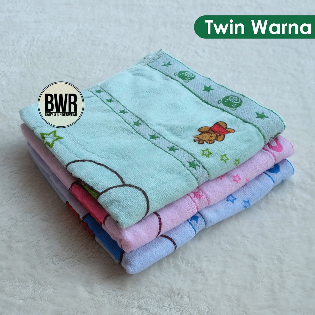 HANDUK TWIN WARNA 100 x 50 | Handuk Bayi Lembut | Perlengkapan Mandi Bayi