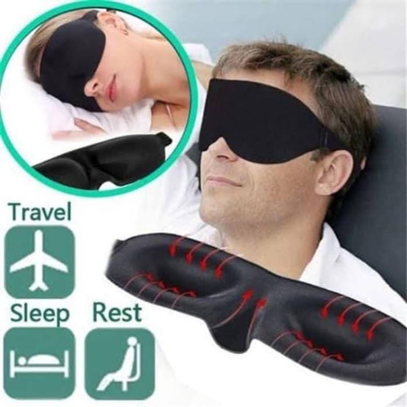 DC - 3D Masker / Kaca Mata Penutup Mata Masker Tidur Eye Mask Sleeping Cover Blindfold.