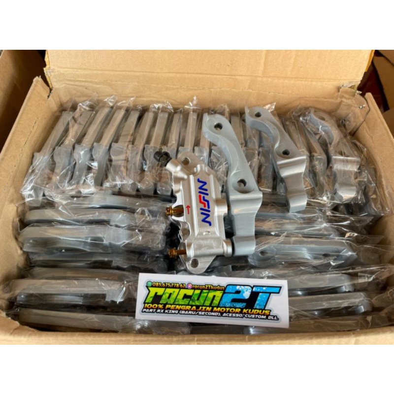 BREKET DUDUKAN KALIPER MONOBLOK NISSIN BREMBO 4P PNP RX KING BISON JUPITER FIZ BURHAM SCORPIO VIXION
