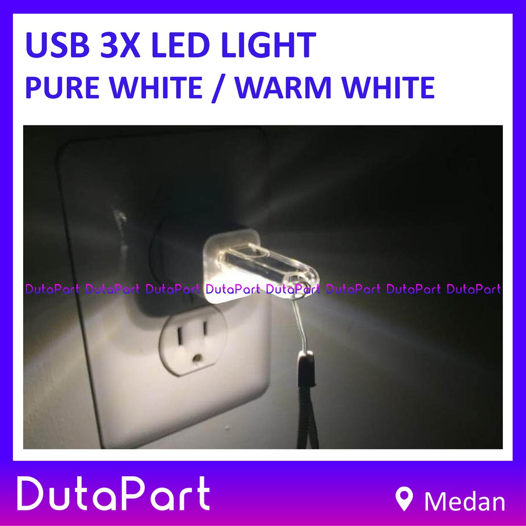 USB 3 Mata LED Mini Light Lampu Senter Tidur Darurat Emergency SMD 5730