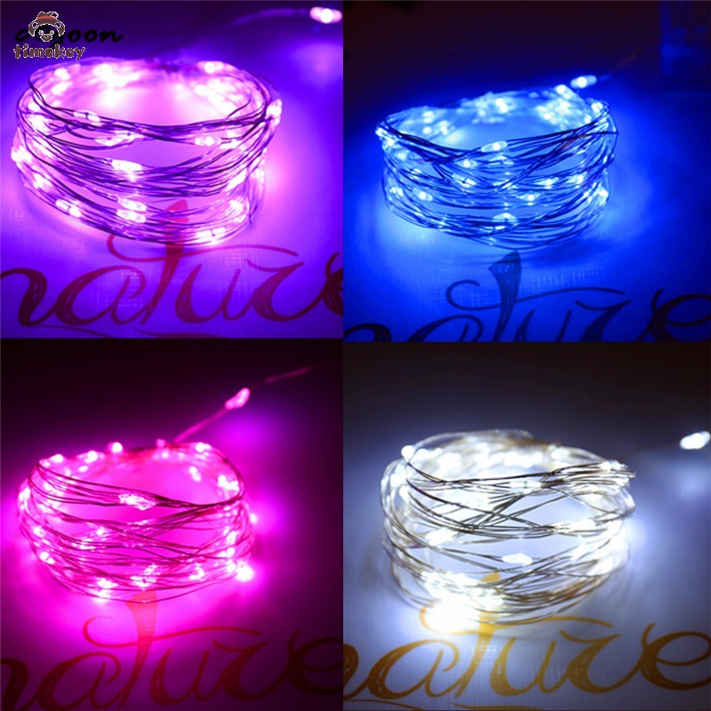 Lampu String Led Kawat Silver Tenaga Baterai Ukuran 1m 2m 3m Anti Air Untuk Outdoor