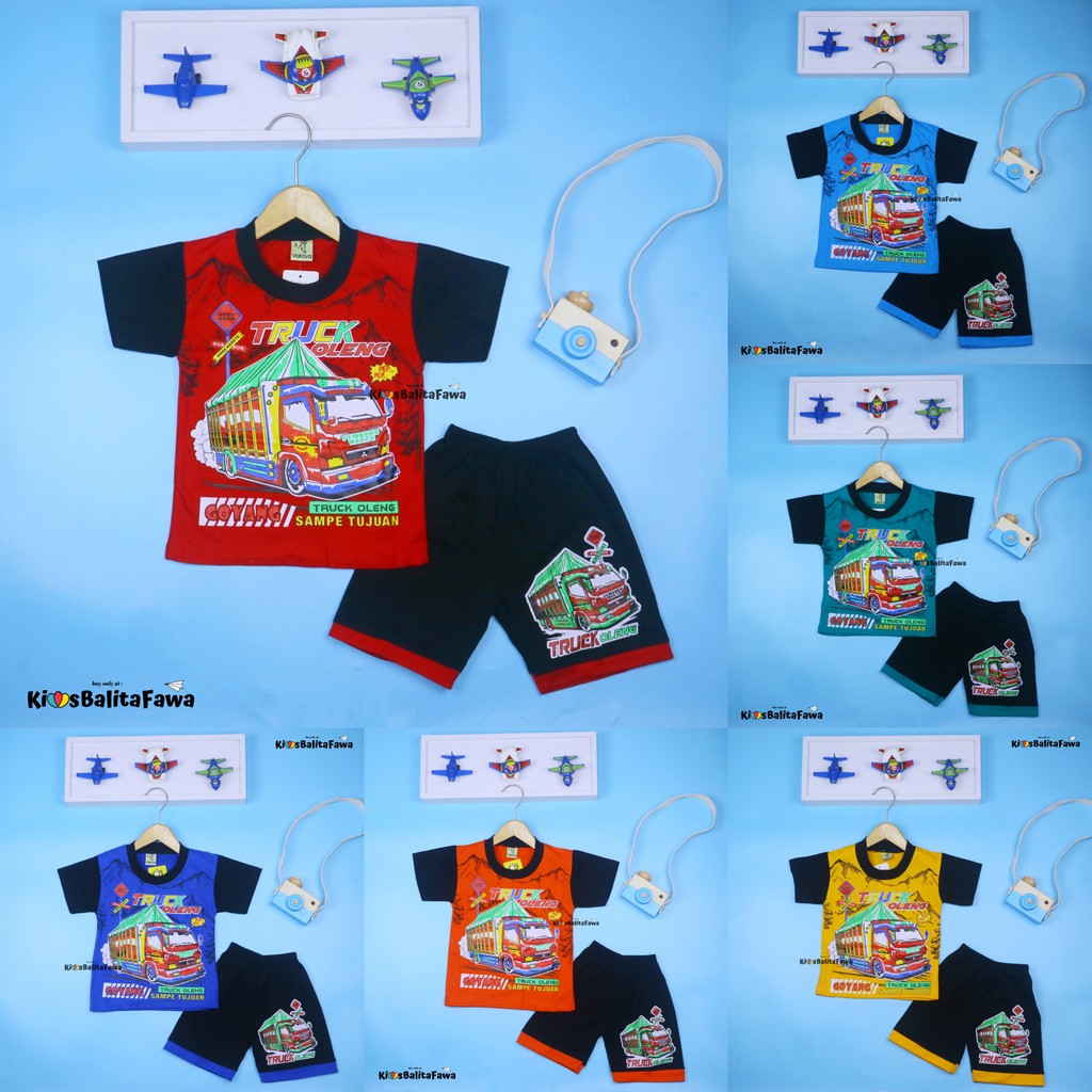 Set Cakka uk 1-2 Tahun / Murah Baju Anak Kaos Karakter Celana Lengan Pendek Laki Cowok Setelan