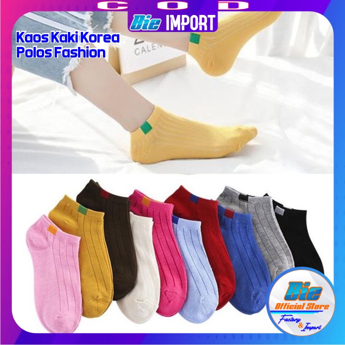 Kaos Kaki Korea Wanita Polos Fashion Impor Best Seller