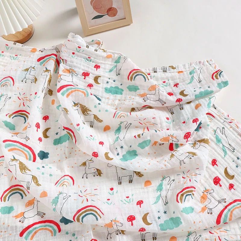 Baby Cotton Muslin Blanket - Swaddle Pattern | Bedong Muslin