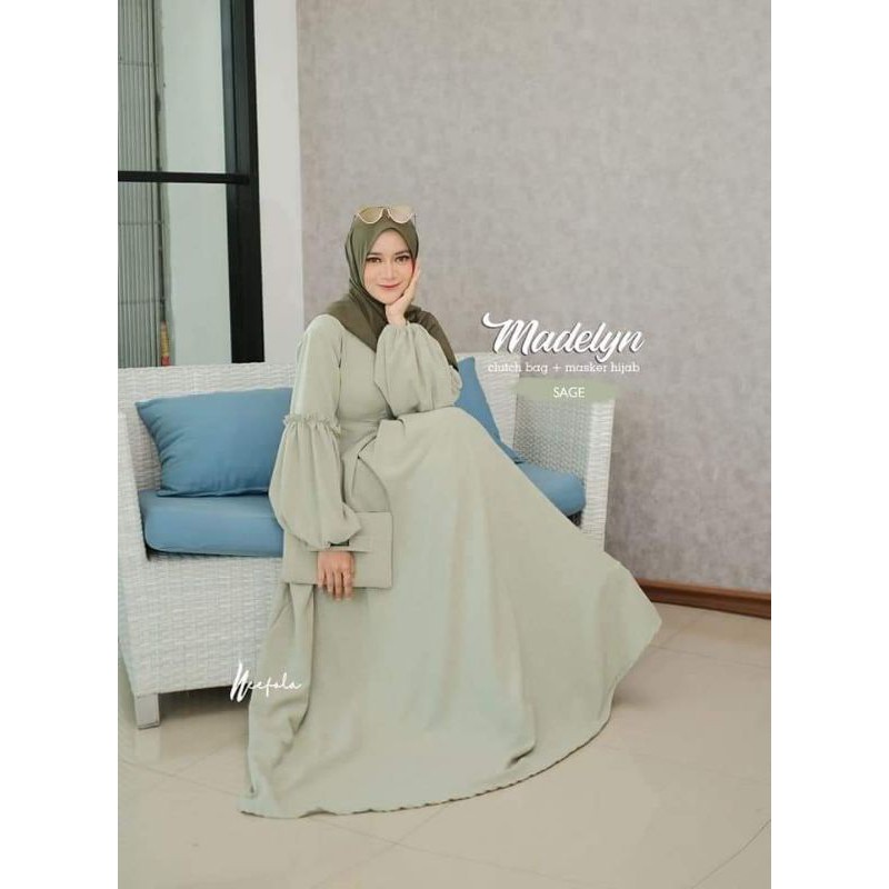 Gamis Ariana // dress Ariana // gamis polos // gamis lengan balon // gamis remaja // gamis butik luc