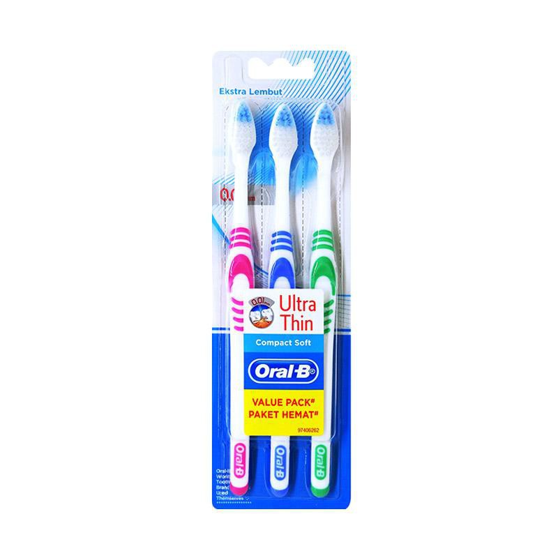 [Hazelcare] Oral B Oral-B Sikat Gigi Ultra Thin Ultrathin Compact Soft / All Rounder 123 Clean 3'S / All Rounder Herbal / Fresh Clean Black / Complete Easy Charcoal 3's 3pcs 3 pcs