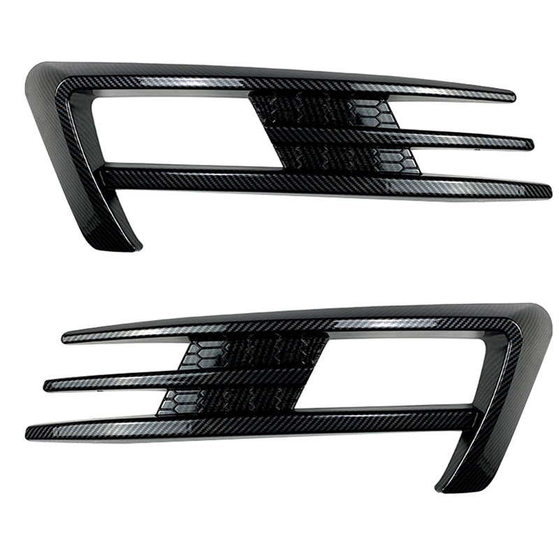 For Golf 7 MK7 2014 2015 2016 2017 Front Bumper Fog Light Grilles Fog Lamp Eyebrow Cover Trim Carbon Fiber Pattern