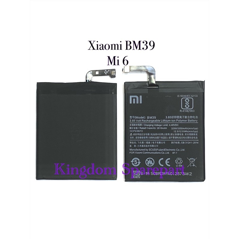 BATERAI BATTERY BATRE XIAOMI MI6 MI 6 BM39