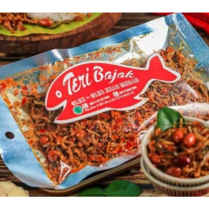 

teri bajak khas medan full sambal dan kacang