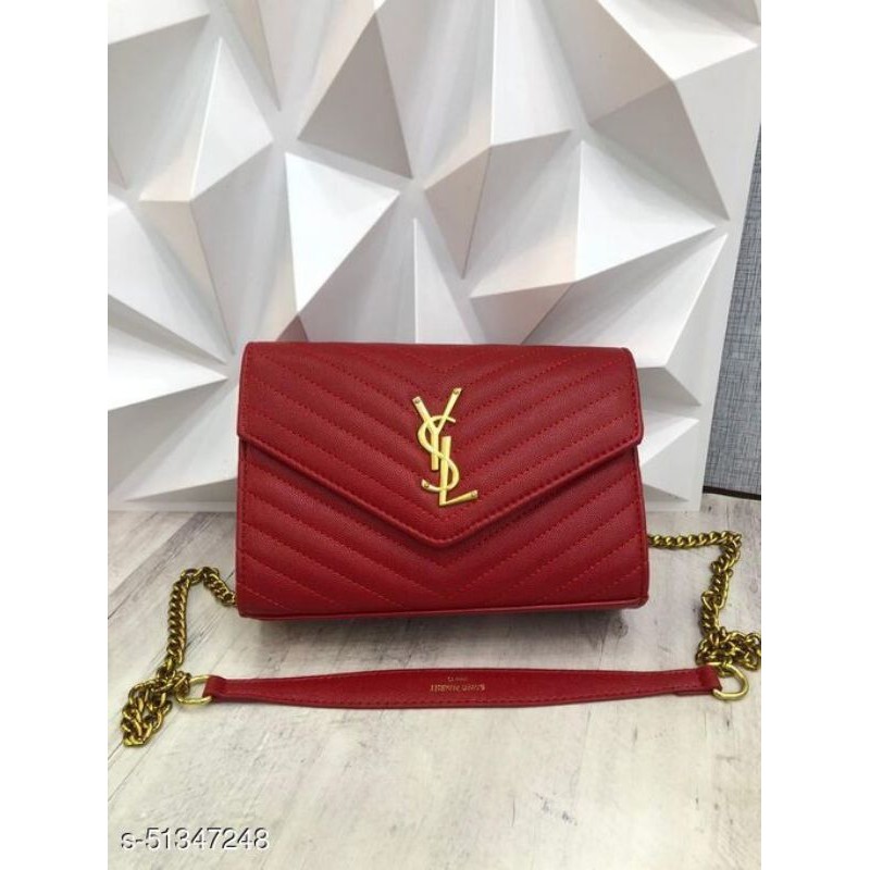 Tas Import Ysl Envelope mini Caviar Semi Premium-Red