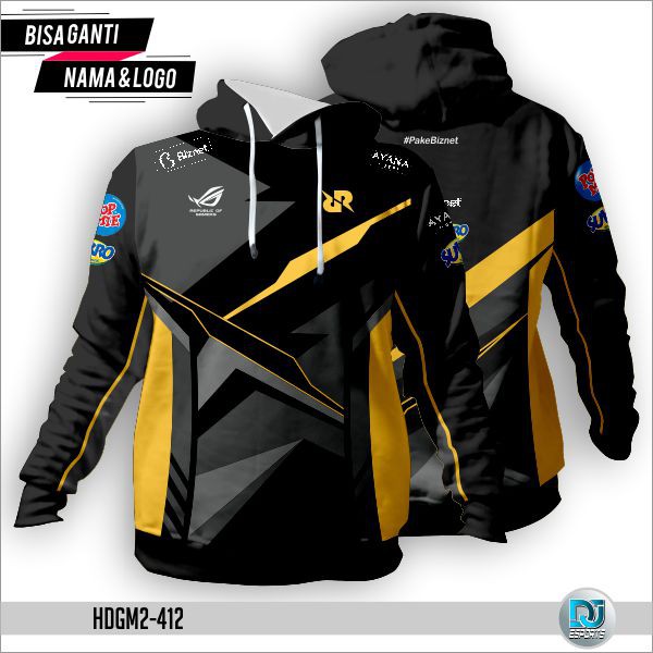 Jaket/Hoodie/Sweater/Zipper Game E-sports FF/ML/PUBG/CODM Full Printing Gratis Tempel Nama dan Logo.