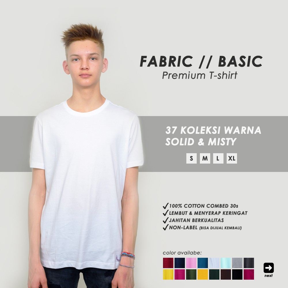 [BEST SELLER] Kaos Polos Pria | Baju Polos Pria Cotton Combed 30s | Koleksi Warna Terbanyak