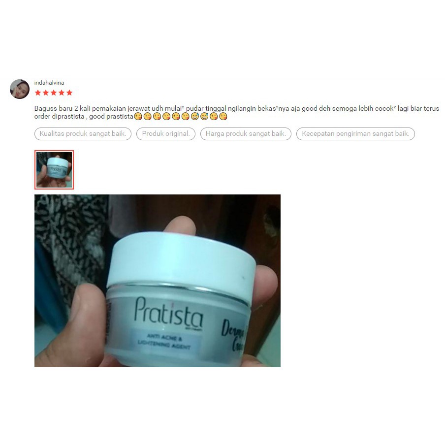 Pratista Derma Pure Cream Malam Untuk Wajah Berjerawat