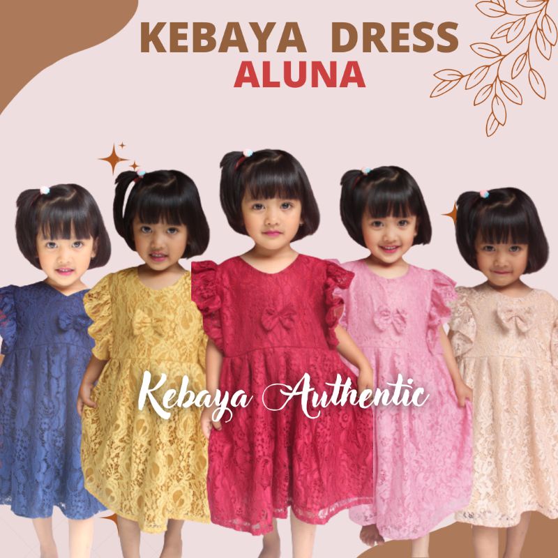 Baju Dress Brukat Anak Perempuan Kebaya Modern Aluna